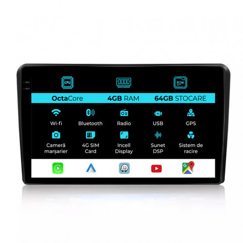 Navigatie Dedicata Kia Ceed (2006-2012), 9Inch, 4Gb Ram, 64Gb Stocare, Carplay