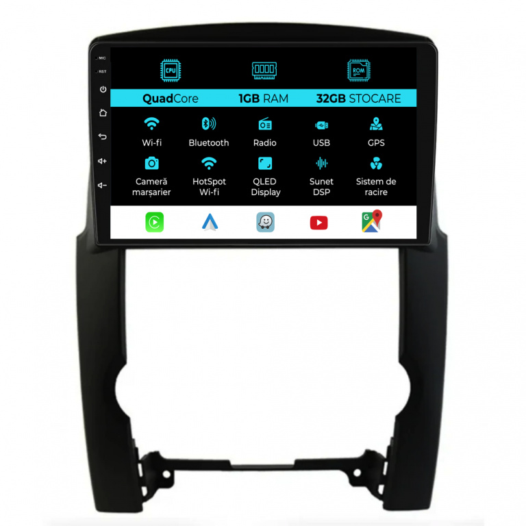 Navigatie Dedicata Kia Sorento (2009 - 2012), 9Inch, 1Gb Ram, 32Gb Stocare, Carplay