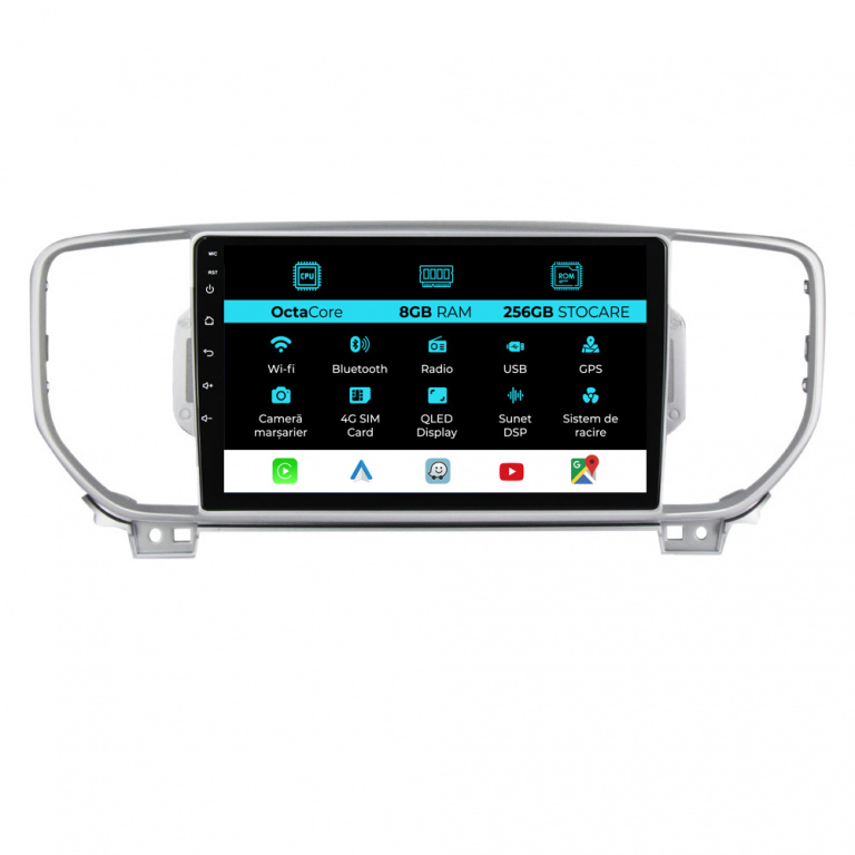 Navigatie Dedicata Kia Sportage (2016-2020), 9Inch, 8Gb Ram, 256Gb Stocare, Carplay