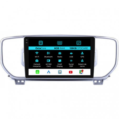 Navigatie Dedicata Kia Sportage (2016-2020), 9Inch, 6Gb Ram, 128Gb Stocare, Carplay