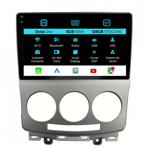 Navigatie Dedicata Mazda 5 (2005-2010), 9Inch, 6Gb Ram, 128Gb Stocare, Carplay