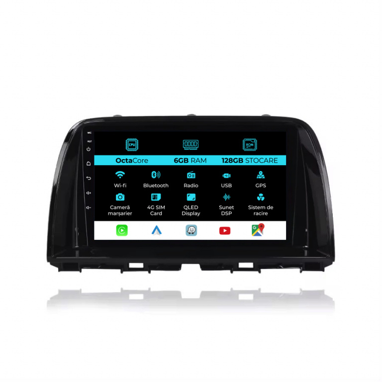 Navigatie Dedicata Mazda CX-5 (2012-2015), 9Inch, 6Gb Ram, 128Gb Stocare, CarPlay