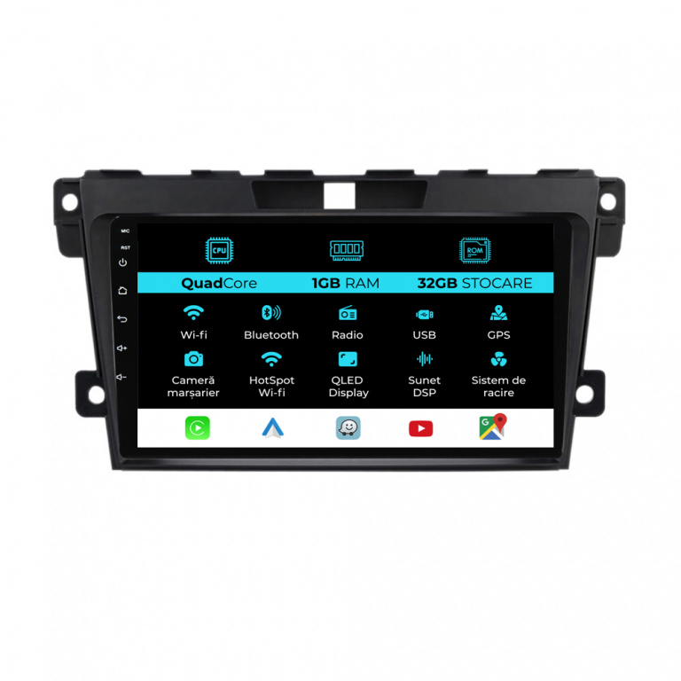 Navigatie Dedicata Mazda CX-7 (2008-2015), 9Inch, 1Gb Ram, 32Gb Stocare, CarPlay