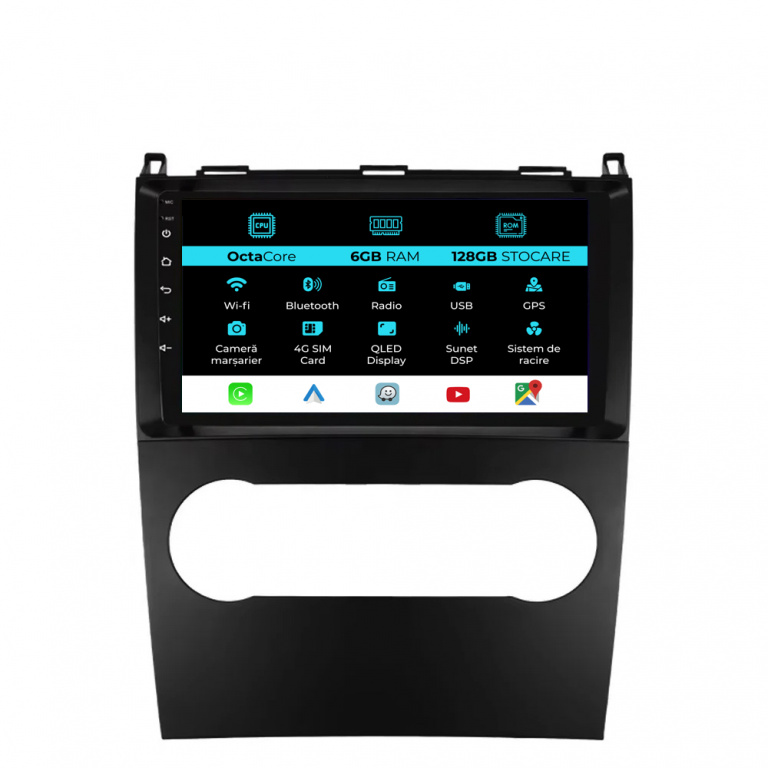 Navigatie Dedicata Mercedes Benz A-Class B-Class (2004-2012), 9Inch, 6Gb Ram, 128Gb Stocare, Carplay
