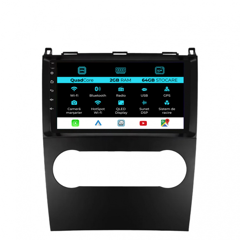 Navigatie Dedicata Mercedes Benz A-Class B-Class (2004-2012), 9Inch, 2Gb Ram, 64Gb Stocare, Carplay