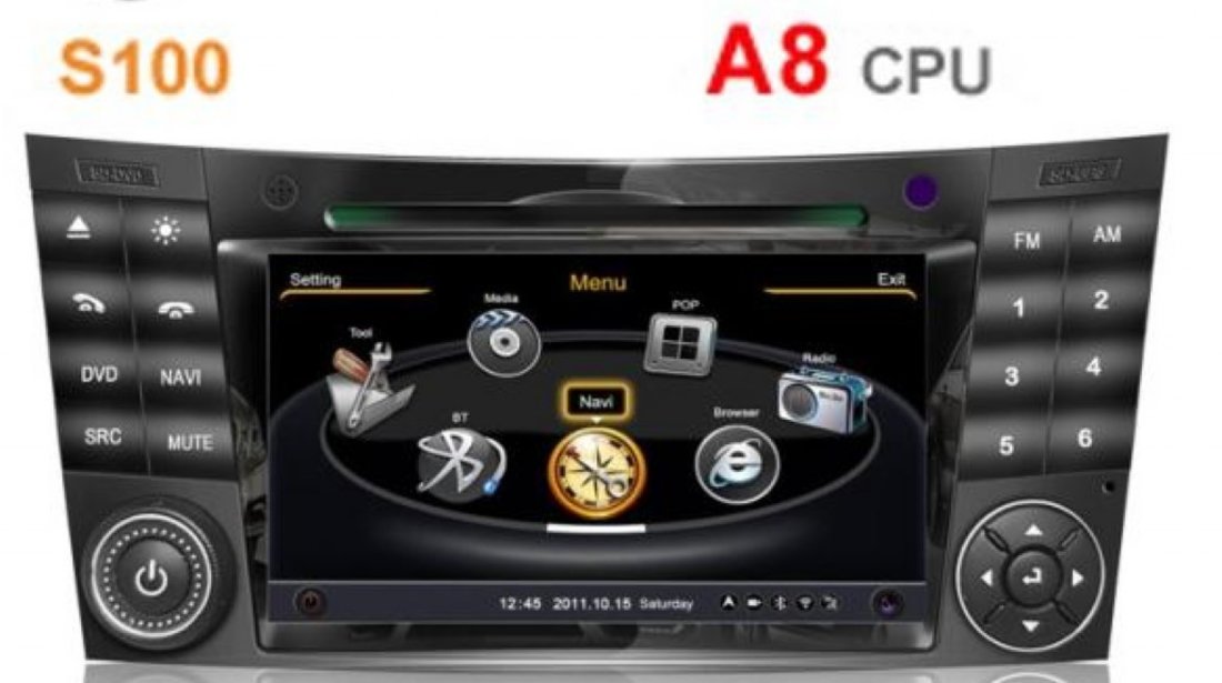 NAVIGATIE DEDICATA MERCEDES-BENZ E CLASS W211 CLS W21 EDOTEC EDT C090 PLATFORMA S100 PROCESOR DUAL CORE A8 1GHZ 512 DDR 2 INTERNET 3G WIFI DVD GPS TV DVR CARKIT PRELUARE AGENDA TELEFONICA