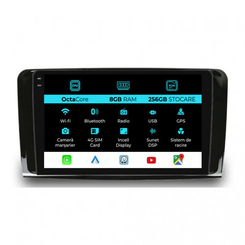 Navigatie Dedicata Mercedes Benz ML W164 GL X164 (2005 - 2012), 9Inch, 8Gb Ram, 256Gb Stocare, Carpl...