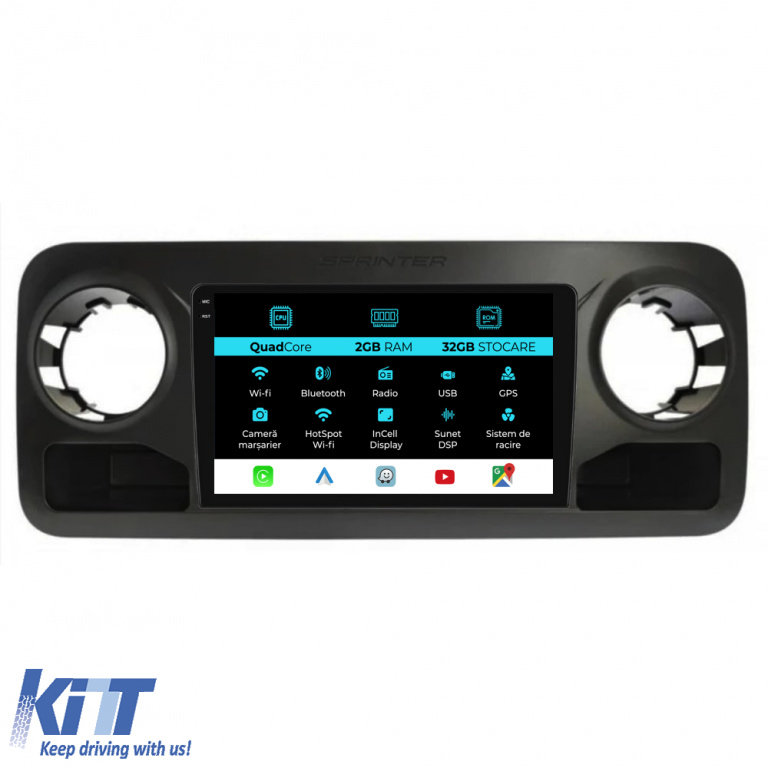 Navigatie Dedicata Mercedes Benz Sprinter (2018-2023), 9Inch, 2Gb Ram, 32Gb Stocare, Carplay NAVMB92XEK