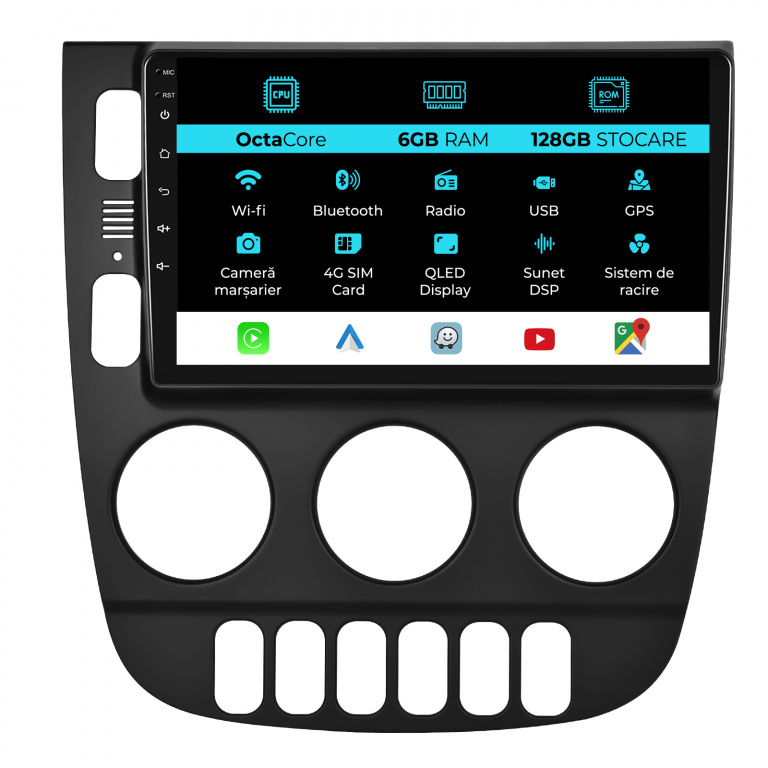 Navigatie Dedicata Mercedes ML W163 (1998-2005), 9Inch, 6Gb Ram, 128Gb Stocare, Carplay