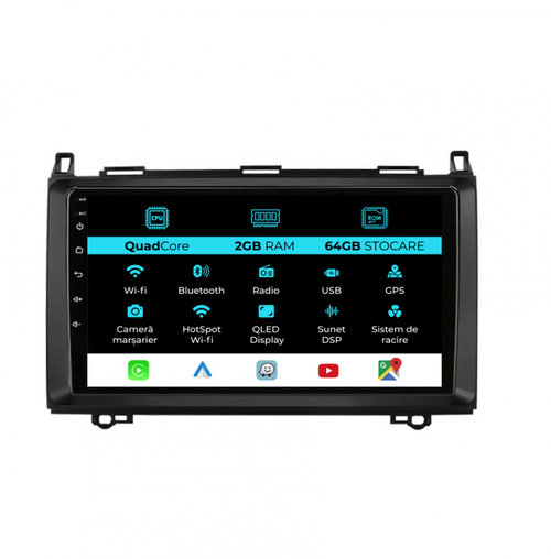 Navigatie Dedicata Mercedes Vito Sprinter Viano B200 A B Class (2005-2012) , 9Inch, 2Gb Ram, 64Gb St...