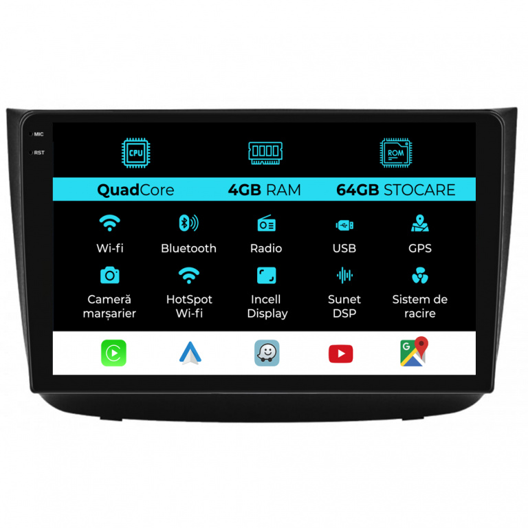 Navigatie Dedicata Mercedes Vito, Viano (2005-2015),QuadCore, 10Inch, 4Gb Ram, 64Gb Stocare, Carplay