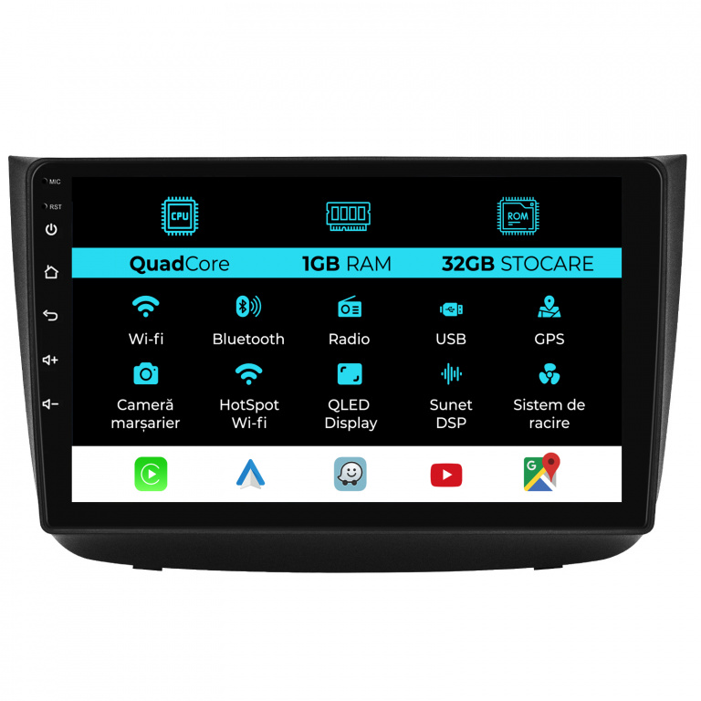 Navigatie Dedicata Mercedes Vito, Viano (2005-2015), 10Inch, 1Gb Ram, 32Gb Stocare, Carplay
