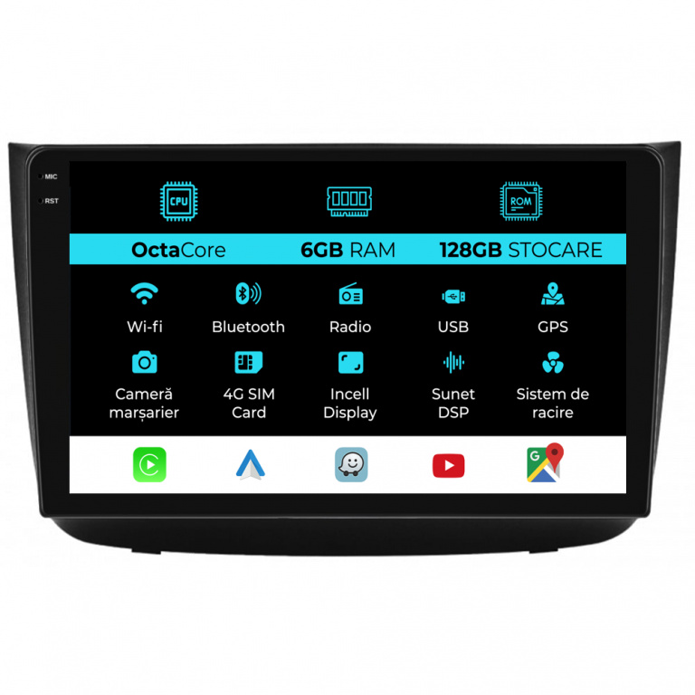 Navigatie Dedicata Mercedes Vito, Viano (2005-2015), 10Inch, 6Gb Ram, 128Gb Stocare, Carplay