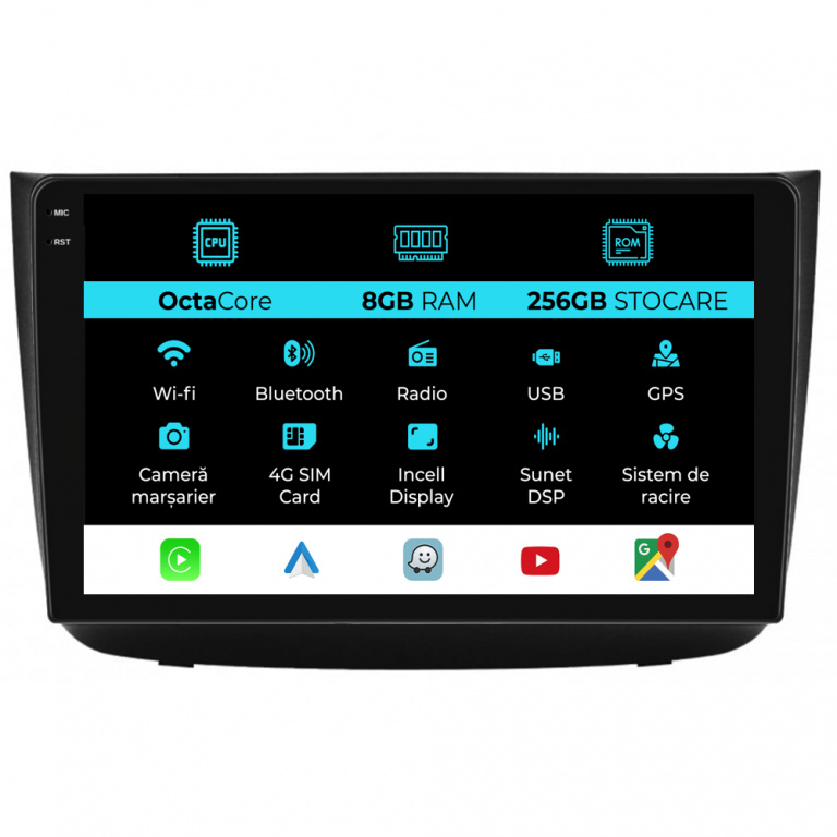 Navigatie Dedicata Mercedes Vito, Viano (2005-2015), 10Inch, 8Gb Ram, 256Gb Stocare, Carplay