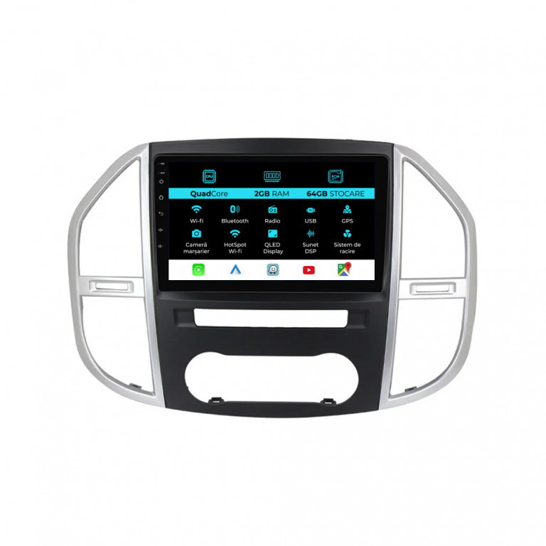 Navigatie Dedicata Mercedes Vito W447 (2014-2021), 10Inch, 2Gb Ram, 64Gb Stocare, Carplay