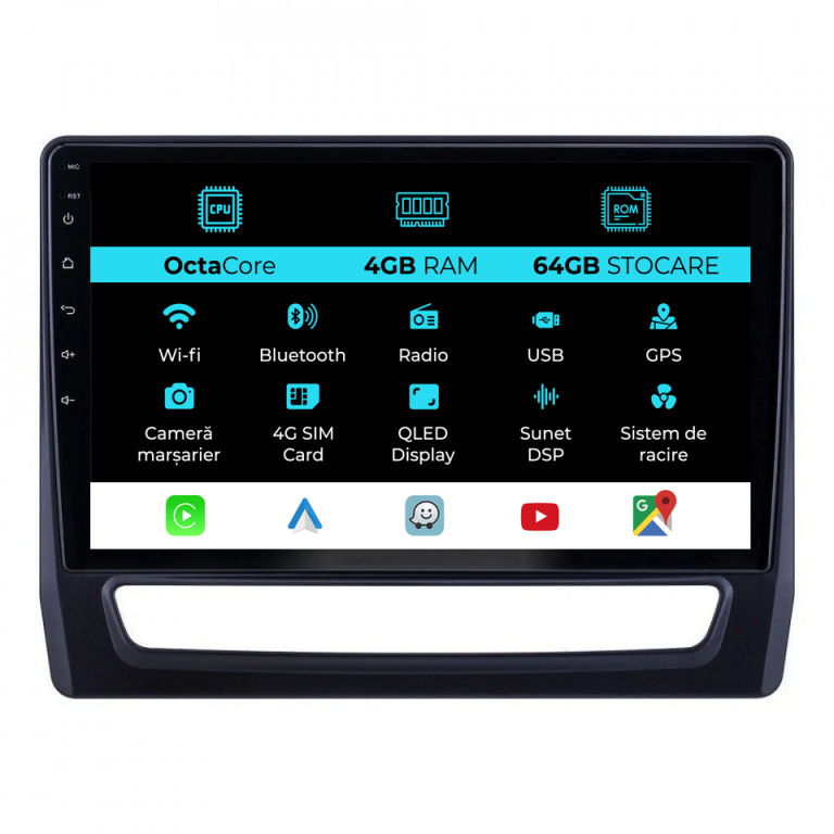 Navigatie Dedicata Mitsubishi ASX 2 (2019 - 2025), 10Inch, 4Gb Ram, 64Gb Stocare, Carplay