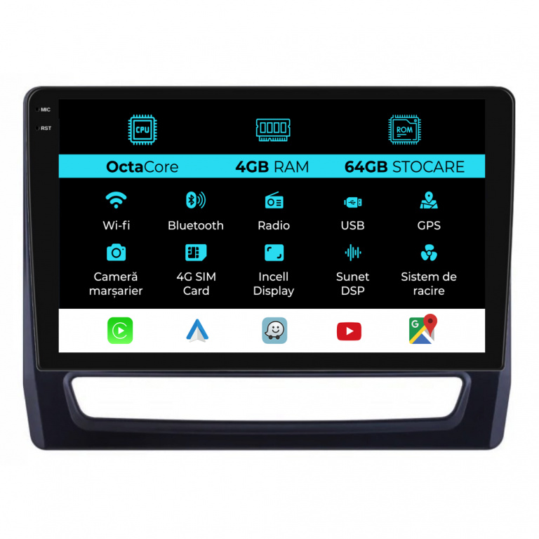 Navigatie Dedicata Mitsubishi ASX 2 (2019 - 2025), 10Inch, 4Gb Ram, 64Gb Stocare, Carplay