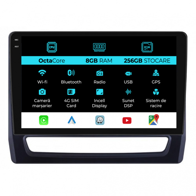 Navigatie Dedicata Mitsubishi ASX 2 (2019 - 2025), 10Inch, 8Gb Ram, 256Gb Stocare, Carplay