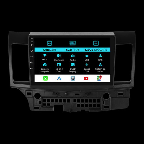 Navigatie Dedicata Mitsubishi Lancer (2007-2013), 9Inch, 6Gb Ram, 128Gb Stocare, Carplay