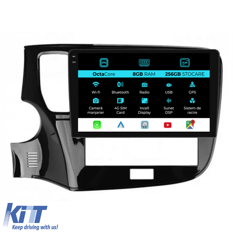 Navigatie Dedicata Mitsubishi Outlander (2019-2021), 10Inch, 8Gb Ram, 256Gb Stocare, Carplay NAVMS108TTL