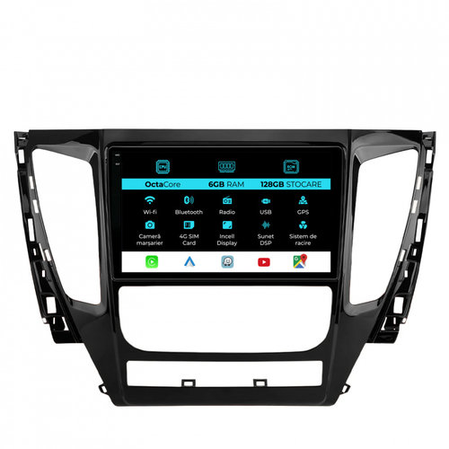 Navigatie Dedicata Mitsubishi Pajero (2016-2018), 9Inch, 6Gb Ram, 128Gb Stocare, Carplay