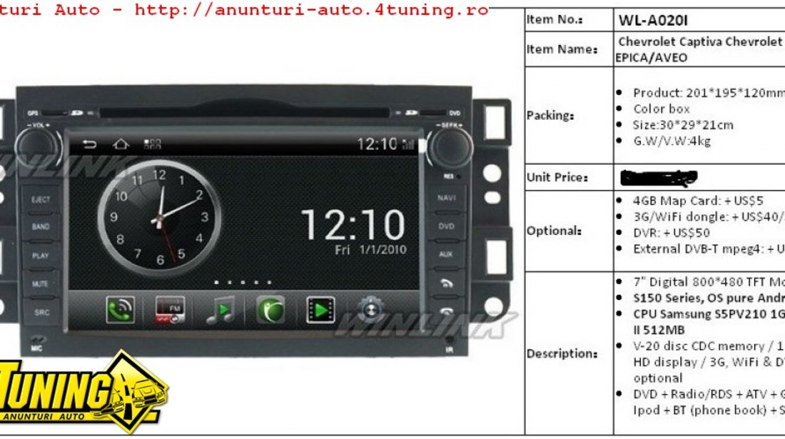 Navigatie Dedicata Navd 8920 Chevrolet Captiva Dvd Gps Internet Carkit Tv