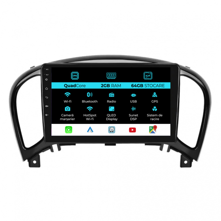 Navigatie Dedicata Nissan Juke (2010-2017), 9Inch, 2Gb Ram, 64Gb Stocare, Carplay