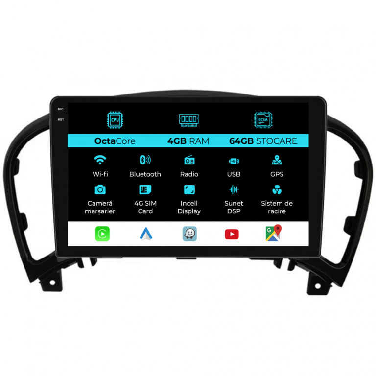 Navigatie Dedicata Nissan Juke (2010-2017), 9Inch, 4Gb Ram, 64Gb Stocare, Carplay