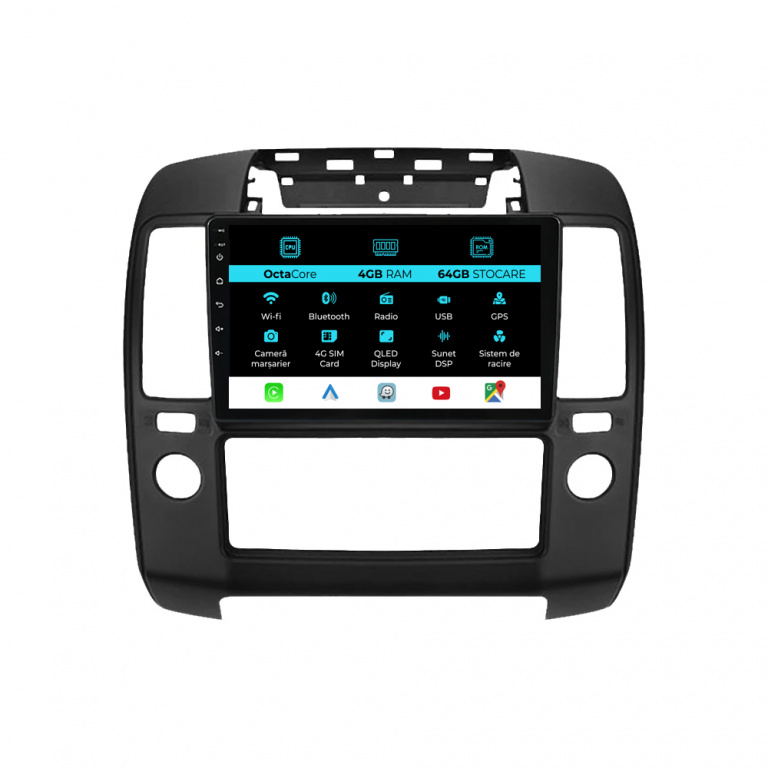 Navigatie Dedicata Nissan Navara (2004-2010), 9Inch, 4Gb Ram, 64Gb Stocare, Carplay