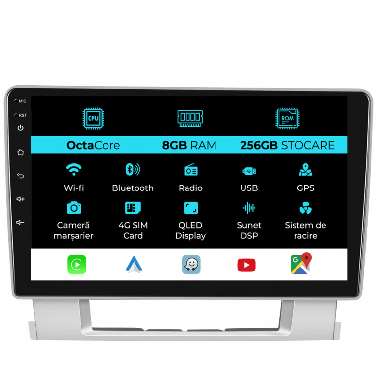 Navigatie Dedicata Opel Astra J (2010 - 2015), 9Inch, 8Gb Ram, 256Gb Stocare, Carplay