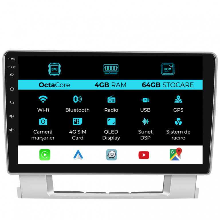 Navigatie Dedicata Opel Astra J (2010 - 2015), 9Inch, 4Gb Ram, 64Gb Stocare, Carplay
