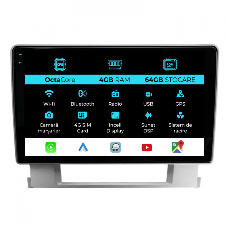 Navigatie Dedicata Opel Astra J (2010-2015), 9Inch, 4Gb Ram, 64Gb Stocare, Carplay