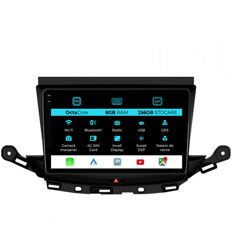 Navigatie Dedicata Opel Astra K (2016 - 2020), 9 Inch, 8Gb Ram, 256Gb stocare, Carplay