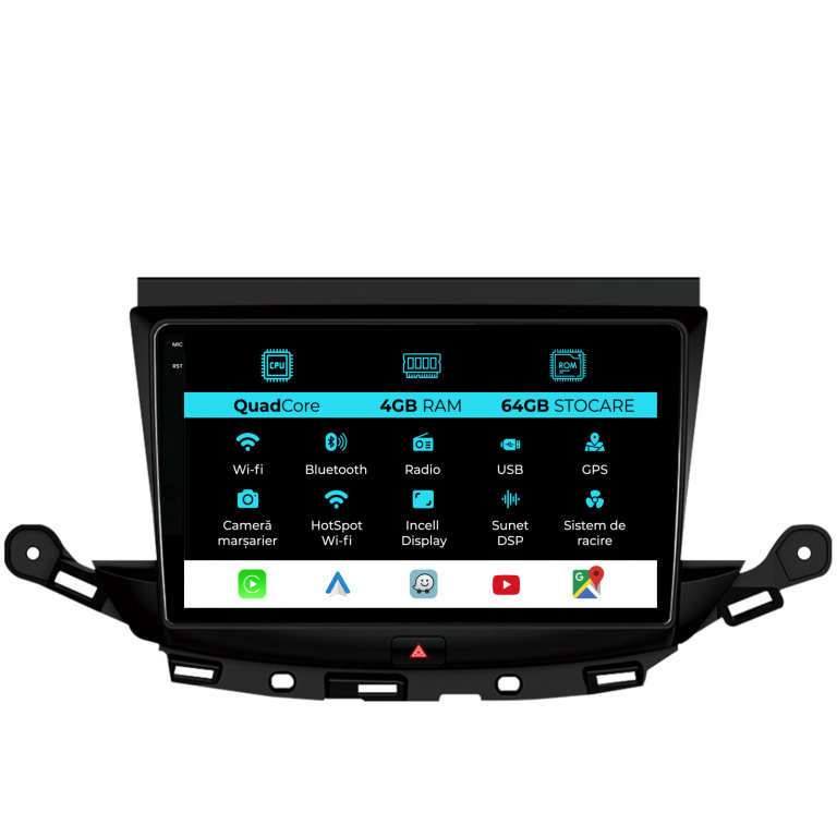 Navigatie Dedicata Opel Astra K (2016 - 2020),QuadCore, 9 Inch, 4Gb Ram, 64Gb stocare, Carplay