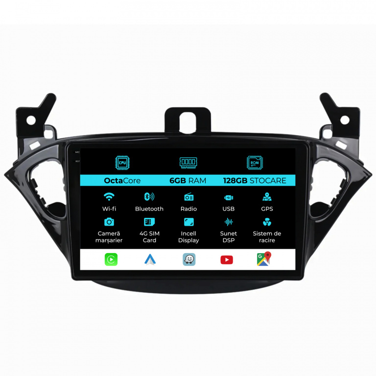 Navigatie Dedicata Opel Corsa E Adam (2012-2019), 9Inch, 6Gb Ram, 128Gb Stocare, Carplay