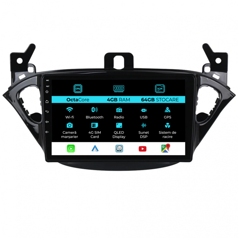 Navigatie Dedicata Opel Corsa E Adam (2012 - 2019), 9Inch, 4Gb Ram, 64Gb Stocare, Carplay