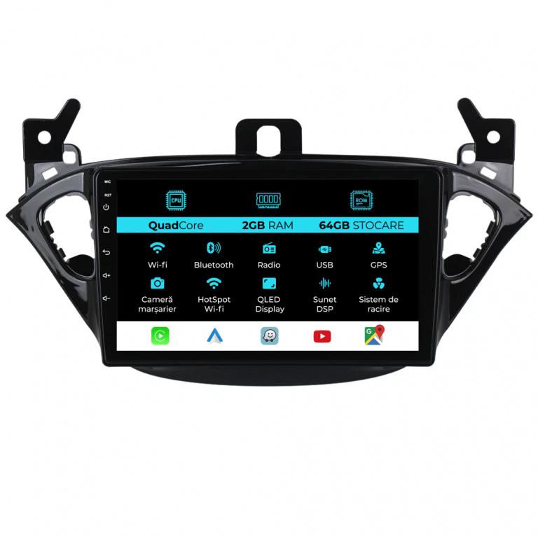 Navigatie Dedicata Opel Corsa E Adam (2012 - 2019), 9Inch, 2Gb Ram, 64Gb Stocare, Carplay