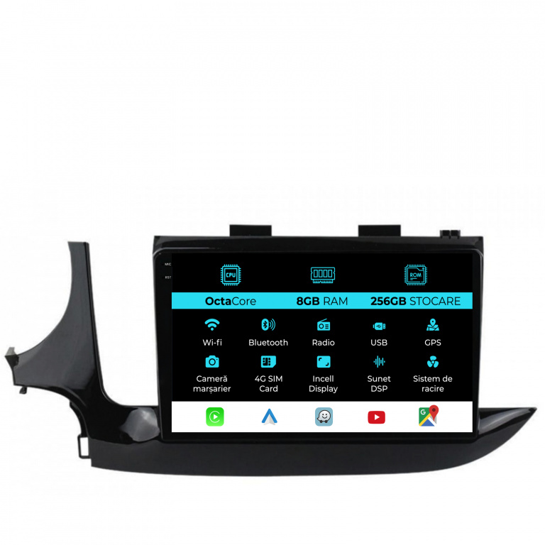 Navigatie Dedicata Opel Mokka (2016-2024), 9Inch, 8Gb Ram, 256Gb Stocare, Carplay