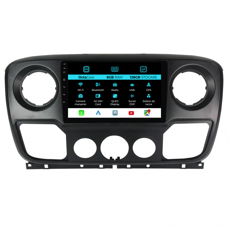 Navigatie Dedicata Opel Movano Renault Master Nissan NV400 (2010-2020), 10Inch, 6Gb Ram, 128Gb Stocare, Carplay