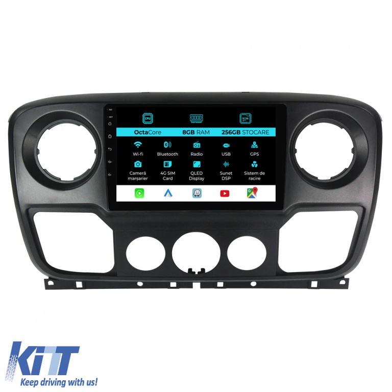 Navigatie Dedicata Opel Movano Renault Master Nissan NV400 (2010-2020), 10Inch, 8Gb Ram, 256Gb Stocare, Carplay NAVRN108DOM