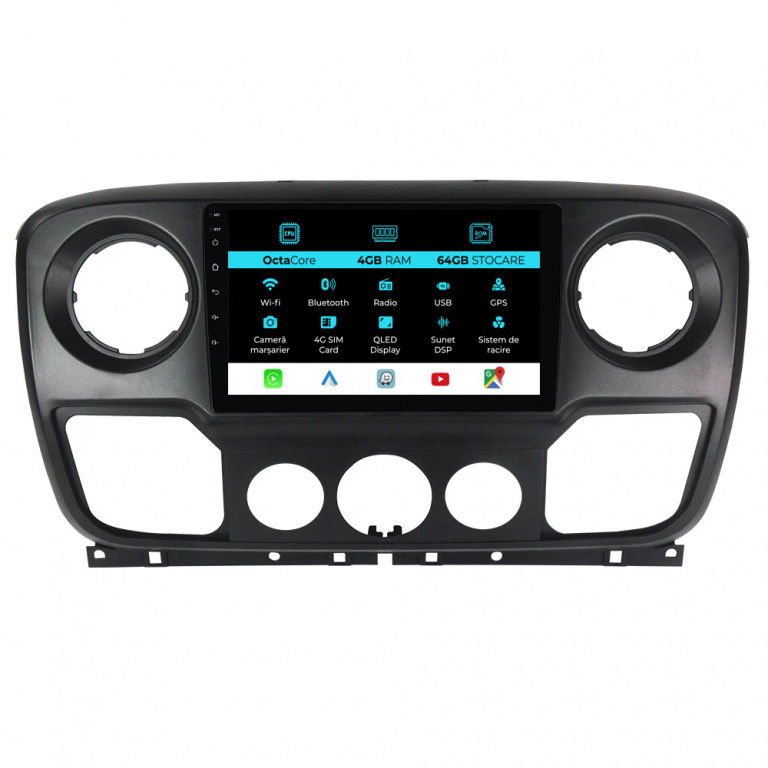 Navigatie Dedicata Opel Movano Renault Master Nissan NV400 (2010-2020), 10Inch, 4Gb Ram,64Gb Stocare, Carplay
