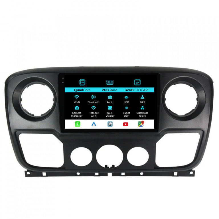 Navigatie Dedicata Opel Movano Renault Master Nissan NV400 (2010-2020), 10Inch, 2Gb Ram, 32Gb Stocare, Carplay