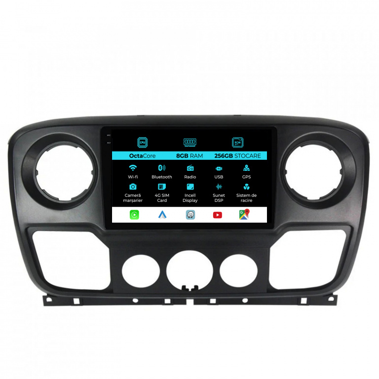 Navigatie Dedicata Opel Movano Renault Master Nissan NV400 (2010-2020), 10Inch, 8Gb Ram, 256Gb Stocare, Carplay