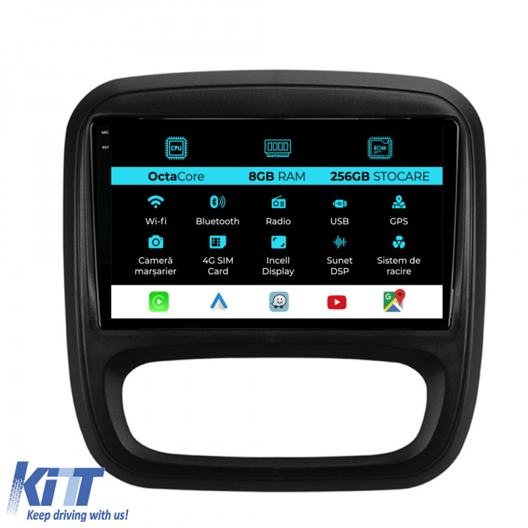 Navigatie Dedicata Opel Vivaro Renault Trafic Fiat Talento (2014 - 2018), 9 Inch, 8Gb Ram, 256Gb stocare, Carplay NAVRN98WVQ
