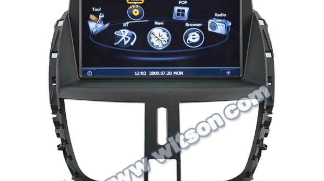 NAVIGATIE DEDICATA PEUGEOT 207 WITSON W2-C207 PLATFORMA S100 PROCESOR DUAL CORE A8 DVD TV CARKIT