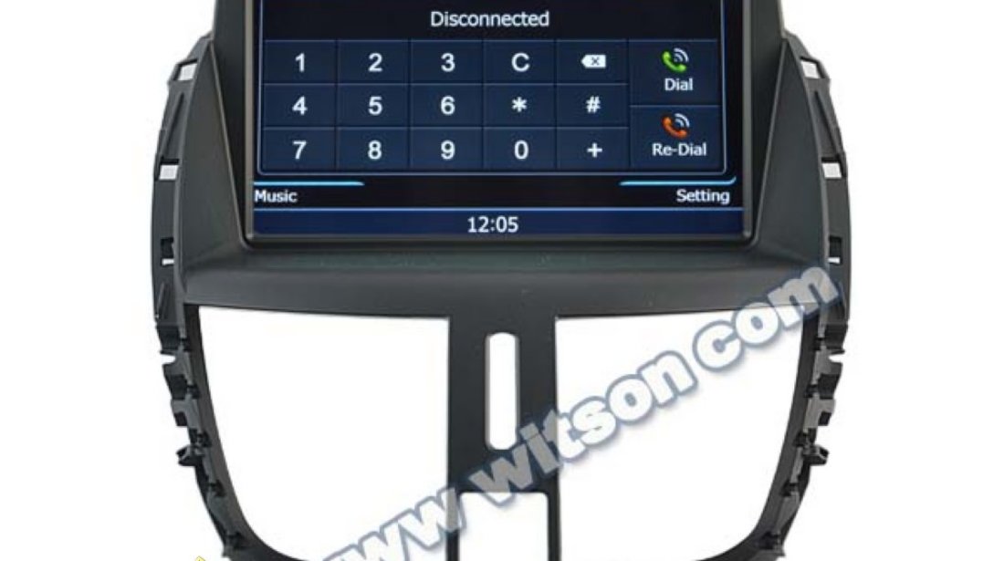 NAVIGATIE DEDICATA PEUGEOT 207 WITSON W2-C207 PLATFORMA S100 PROCESOR DUAL CORE A8 DVD TV CARKIT