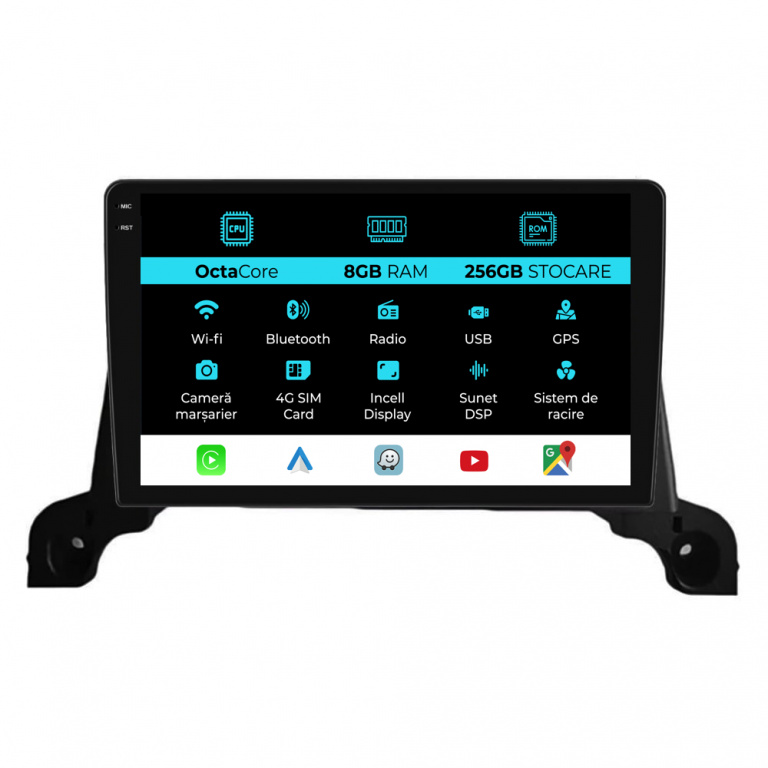 Navigatie Dedicata Peugeot 3008 5008 (2016-2021), 9Inch, 8Gb Ram, 256Gb Stocare, Carplay