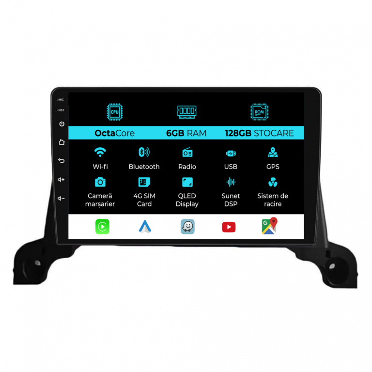 Navigatie Dedicata Peugeot 3008 5008 (2016 - 2021), 9Inch, 6Gb Ram, 128Gb Stocare, Carplay