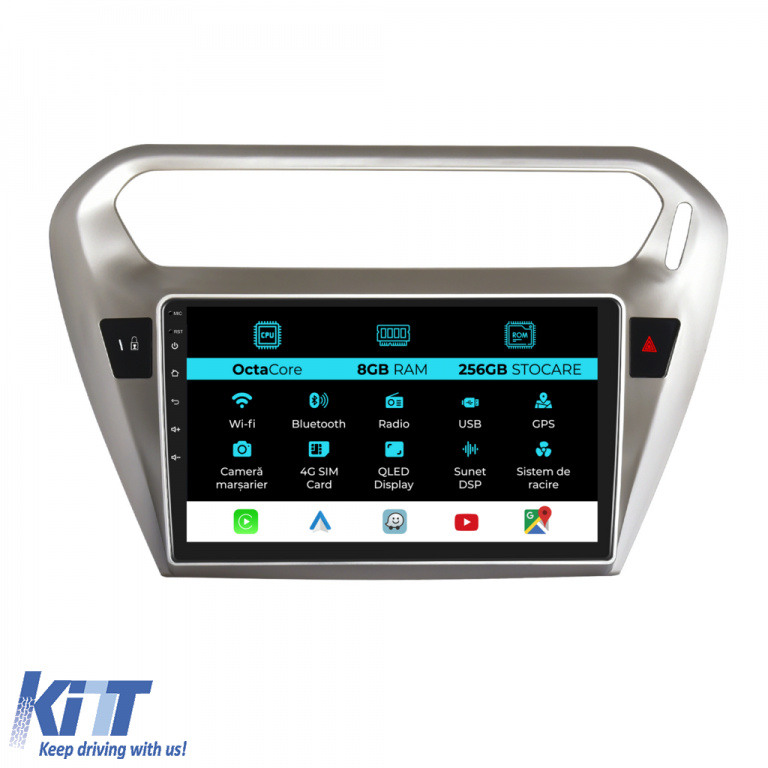 Navigatie Dedicata Peugeot 301, Citroen C-Elysee (2013-2018), 9Inch, 8Gb Ram, 256Gb Stocare, Carplay NAVPG98EKJ