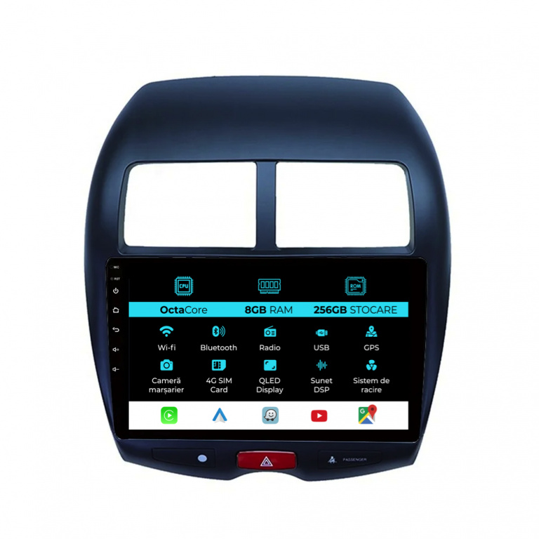 Navigatie Dedicata Peugeot 4008 (2012-2019), 10Inch, 8Gb Ram, 256Gb Stocare, Carplay